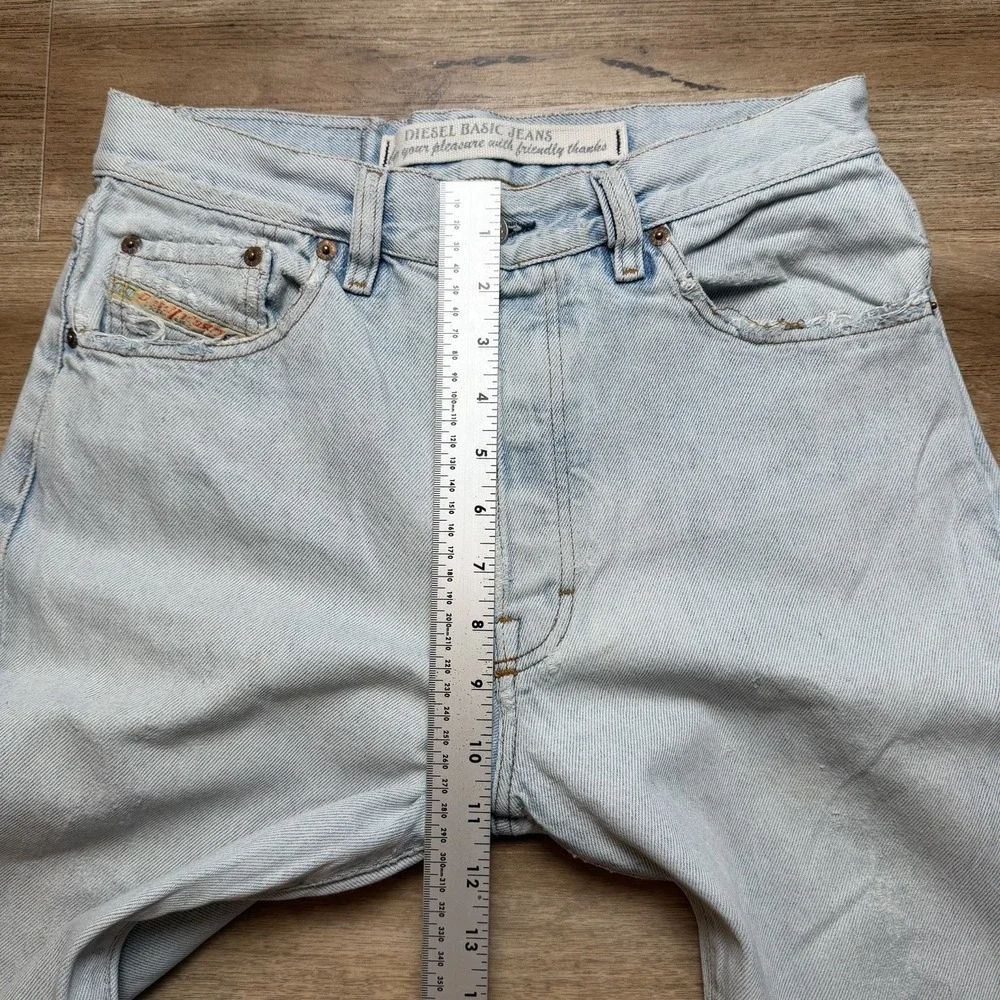 Vintage Diesel Keetar Jeans Men 30x32 Blue Straight Leg Light Wash Distress Y2K